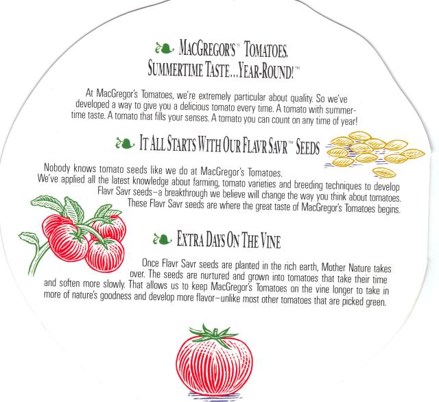 Tomato brochure Extra Days On The Vine